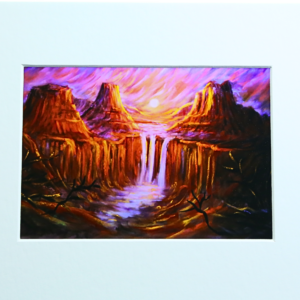 Southwest Sunset Canyon w/ Waterfall